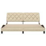 Рамка за легло без матрак, кремава, 180x200 см, плат