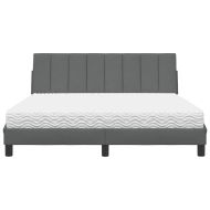 Легло с матрак Hanko, тъмносиво, 160x200 см, плат