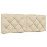 Рамка за легло с LED без матрак кремава 140x190 см плат