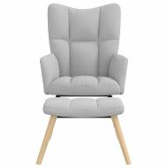 Люлеещ се стол с табуретка за крака Cloud Grey Fabric