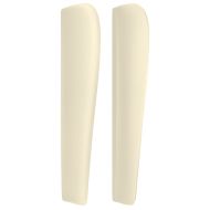 Горна табла за легло с уши, черна, 183x23x118/128 см, еко кожа