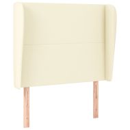 Горна табла с уши, кремава, 93x23x118/128 см, изкуствена кожа