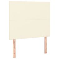 Рамка за легло с табла, кремава, 90x200 см, изкуствена кожа