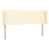 Горна табла за легло, кремава, 147x16x78/88 см, изкуствена кожа