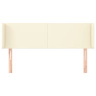 Горна табла за легло, кремава, 147x16x78/88 см, изкуствена кожа
