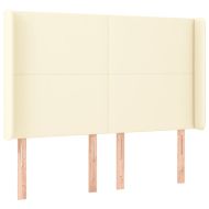 LED горна табла за легло, кремава, 147x16x118/128 см