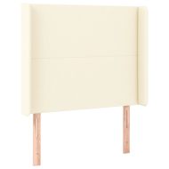 LED горна табла за легло, кремава, 93x16x118/128 см