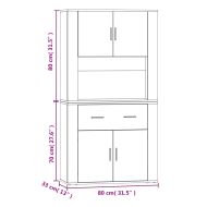 Висок шкаф, кафяв дъб, инженерно дърво