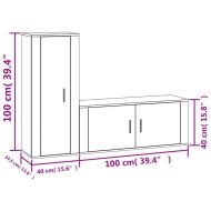 Комплект ТВ шкафове от 2 части, опушен дъб, инженерно дърво