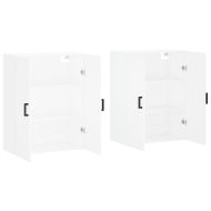 Стенни шкафове, 2 бр, бели, 69,5x34x90 см