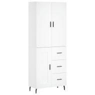 Висок шкаф, бял, 69,5x34x180 см, инженерно дърво