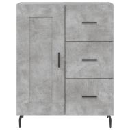 Сайдборд, бетонно сив, 69,5x34x90 см, инженерно дърво