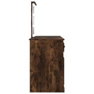 Тоалетка с LED, опушен дъб, 130x50x132,5 см