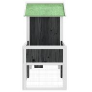 Клетка за зайци сива 170x63x113 см борово дърво масив