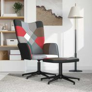 Релаксиращ стол с табуретка, пачуърк, плат