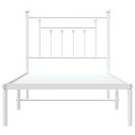 Метална рамка за легло с горна табла, бяла, 80x200 см