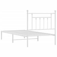 Метална рамка за легло с горна табла, бяла, 80x200 см