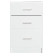 Нощнo шкафче, бяло, 40x40x63 см, инженерно дърво