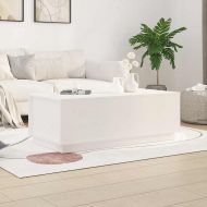 Кафе маса, бяла, 100x50x35 см, бор масив