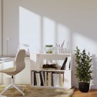 Библиотека/разделител за стая, бяла, 80x25x70 см, бор масив