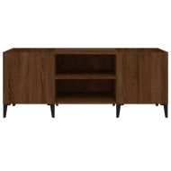 Шкаф за винилови плочи кафяв дъб 121x38x48 см инженерно дърво