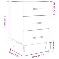Нощно шкафче, сив сонома, 40x40x66 см, инженерно дърво