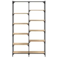 Етажерка дъб сонома 100x32x170 см инженерно дърво и желязо