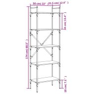 Библиотека 5 рафта сонома дъб 56x31,5x174 см инженерно дърво