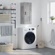 Стенен шкаф, бетонно сив, 34,5x34x90 см, инженерно дърво