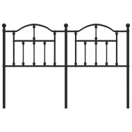 Метална табла за глава, черна, 140 см