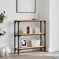 Конзолна маса, дъб сонома, 75x22,5x75 см, инженерно дърво