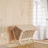 Хранилка за сено за зайци 44x33x33 см масивна ела