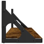 Стенни рафтове 2 бр опушен дъб 80x15x15,5 см инженерно дърво