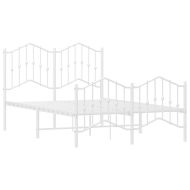 Метална рамка за легло с горна и долна табла, бяла, 120x190 см