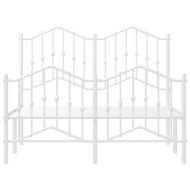 Метална рамка за легло с горна и долна табла, бяла, 120x190 см