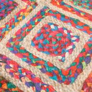 Перящ се килим многоцветен Ø 120 см противоплъзгащ