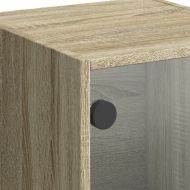 Висок шкаф със стъклена врати, сонома дъб, 35x37x109 см