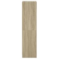 Висок шкаф със стъклена врати, сонома дъб, 35x37x142 см