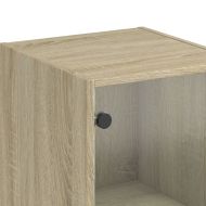 Висок шкаф със стъклена врата, сонома дъб, 35x37x142 см