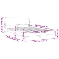 Рамка за легло с табла Dover, синя, 140x200 см, кадифе