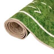 Детски килим зелен 160x230 см футболно игрище миещ и неплъзгащ