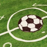 Детски килим зелен 160x230 см футболно игрище миещ и неплъзгащ