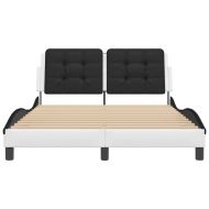 Рамка за легло без матрак Zadar, бяла, черна, 140x190 см изкуствена кожа
