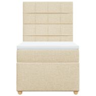 Боксспринг легло с матрак, кремава, 80x200 см, плат