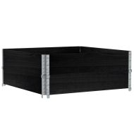 Палетни страници черно 2 бр 100x100 см, борова дървесина масив