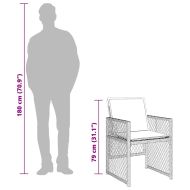 Градински комплект с възглавници, 13 части, бежов полиратан