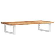 Стенен рафт за мивка, стомана и масивно дърво акация