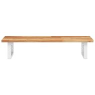 Стенен рафт за мивка, стомана и масивно дърво акация