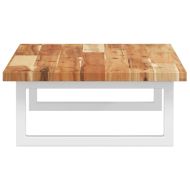 Стенен рафт за мивка, стомана и масивно дърво акация