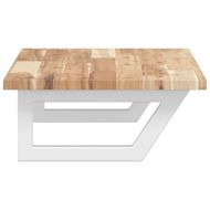 Стенен рафт за мивка, стомана и масивно дърво акация